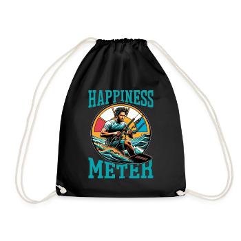 Kiteboarding Happiness Meter Water Sports Surfing - Turnbeutel - Schwarz - Vorne