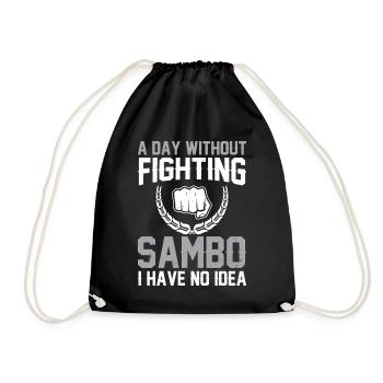 Funny Sambo - A day without fighting Sambo I have - Drawstring Bag - black - Front