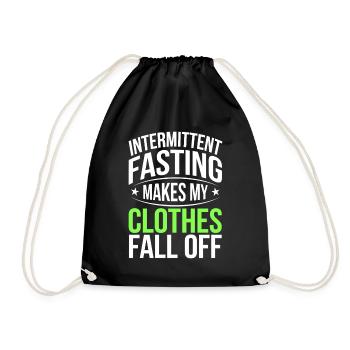Intermittent fasting Intermittent fasting - Drawstring Bag - black - Front