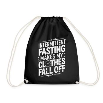 Intermittent fasting Intermittent fasting - Drawstring Bag - black - Front