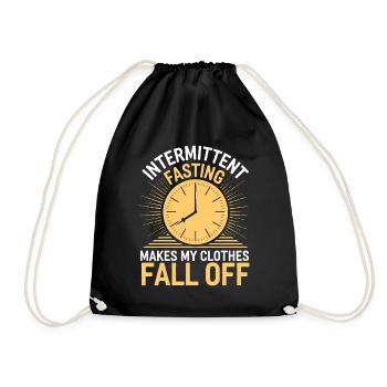 Intermittent fasting Intermittent fasting - Drawstring Bag - black - Front