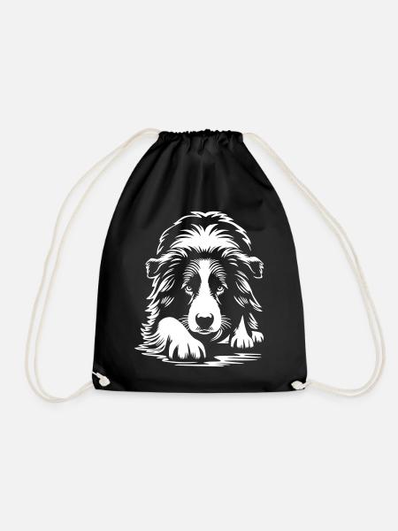 Border Collie "Black Edition" - Turnbeutel - Schwarz