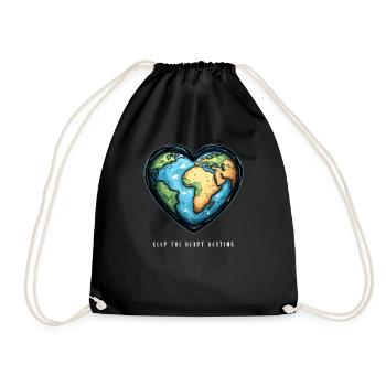 Keep the Heart Beating Environment Earth Day Earth - Drawstring Bag - black - Front