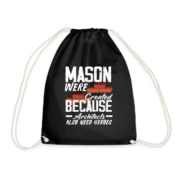 Masons and masons became heroes of the - Drawstring Bag - black - Front