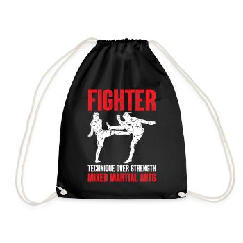 Technique de combattant plutôt que force Drôle MMA Martial - Sac de sport léger - noir - Devant