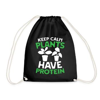 Keep calm plants have protein - Turnbeutel - Schwarz - Vorne