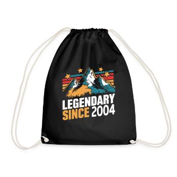 Legendary since 2004 Vintage Mountain Retro Mountains - Drawstring Bag - black - Front