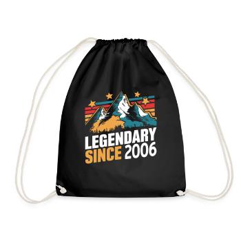 Legendary since 2006 Vintage Mountain Retro Mountains - Drawstring Bag - black - Front