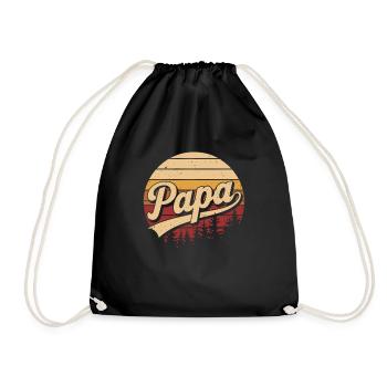 Papa Retro Sunset Logo - Sac de sport léger - noir - Devant