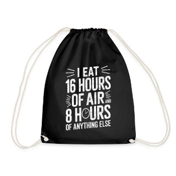 Intermittent fasting Intermittent fasting - Drawstring Bag - black - Front