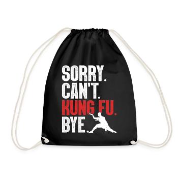 Funny Kung Fu Self Defence Shaolin Wing Chun Kung - Drawstring Bag - black - Front