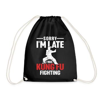 Désolé je suis en retard Drôle Kung Fu Combat Chinois - Sac de sport léger - noir - Devant