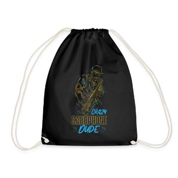 Saxophone Crazy Saxophone Dude - Turnbeutel - Schwarz - Vorne