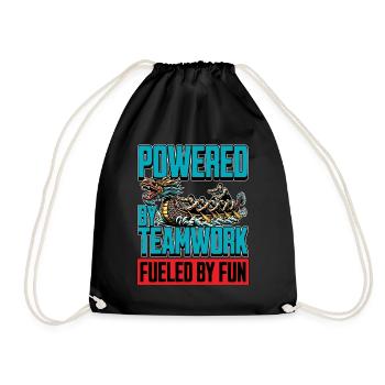 Dragon Boating Powered By Teamwork Water Sports - Drawstring Bag - black - Front