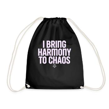 Libra Zodiac Sign: I Bring Harmony - Drawstring Bag - black - Front