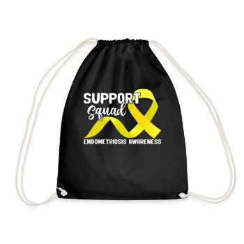 Support Squad Yellow Ribbon Endo-Endometriose - Turnbeutel - Schwarz - Vorne