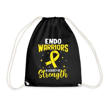 Endo Warrior Yellow Ribbon Endometriose im Becken - Turnbeutel - Schwarz - Vorne