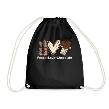 Peace Love Chocolat Choco Bonbons Confiserie - Sac de sport léger - noir - Devant