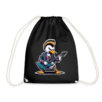 Duck Rock and Roll Guitarist - Drawstring Bag - black - Front