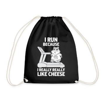 Je cours parce que j’aime vraiment, vraiment le fromage - Sac de sport léger - noir - Devant