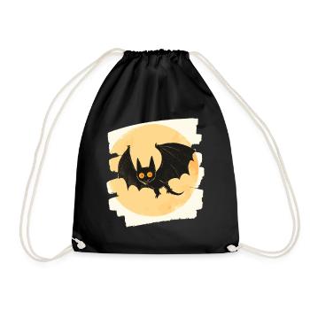 Fledermaus Retro - Turnbeutel - Schwarz - Vorne