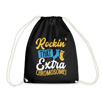 Rockin' That Extra Chromosome Fun Down Syndrome - Drawstring Bag - black - Front