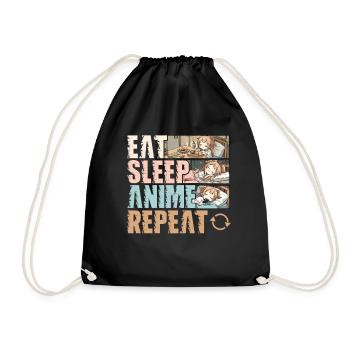 Nourriture Sommeil Anime Répéter Drôle Otaku - Sac de sport léger - noir - Devant