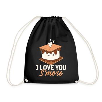 I Love You S'more Snacks Funny Marshmallow Smores - Drawstring Bag - black - Front