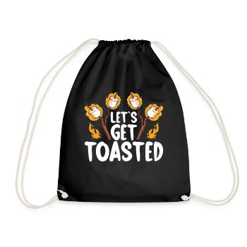 Let's Get Toasted Marshmallow Graham Crackers - Drawstring Bag - black - Front