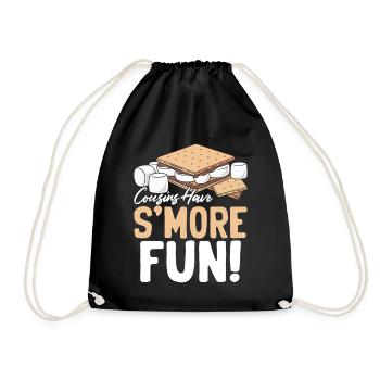 Marshmallow Smores Funny Cousin Graham Crackers - Drawstring Bag - black - Front