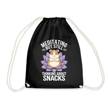 Yoga pour hamster : méditez mais pensez aux collations - Sac de sport léger - noir - Devant