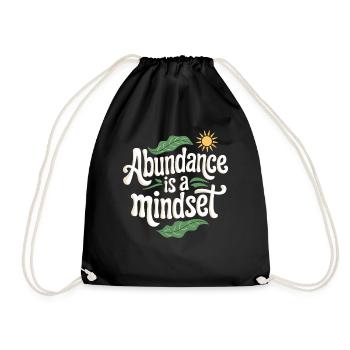 Abundance is a state of mind Quote - Drawstring Bag - black - Front