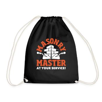 Bricklayer Bricklayer Master at your service - Drawstring Bag - black - Front