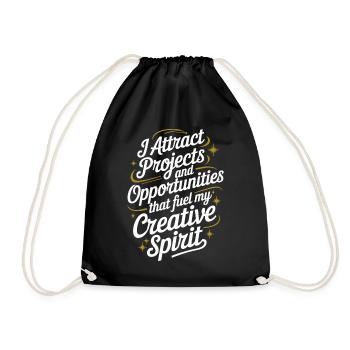 J’attire des projets et des opportunités, je manifeste - Sac de sport léger - noir - Devant