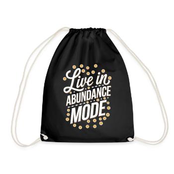 Live in Abundance Mode Manifest Quote - Drawstring Bag - black - Front
