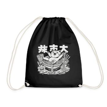 Kawaii Chats Ramen Nouilles Streetwear Japonais - Sac de sport léger - noir - Devant
