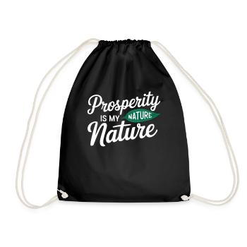 manifesting prosperity quote nature - Drawstring Bag - black - Front