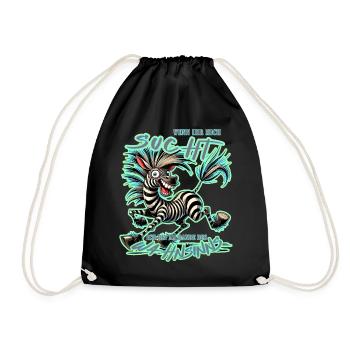 Zèbre fou si tu me cherches Folie - Sac de sport léger - noir - Devant