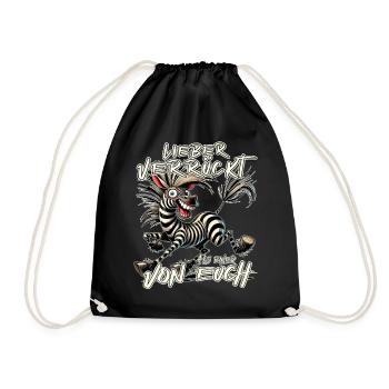 Zebra Mieux vaut être fou que l'un d'entre vous - Sac de sport léger - noir - Devant