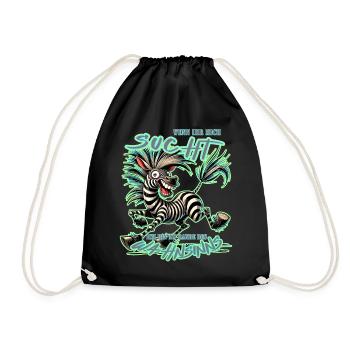 Zèbre fou si tu me cherches Folie - Sac de sport léger - noir - Devant