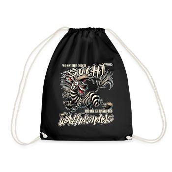 Zèbre fou si tu me cherches Folie - Sac de sport léger - noir - Devant