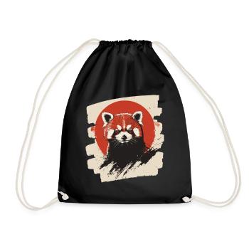 Roter Panda - Turnbeutel - Schwarz - Vorne