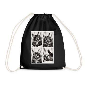 Élégante boîte photo Maine Coon - Sac de sport léger - noir - Devant