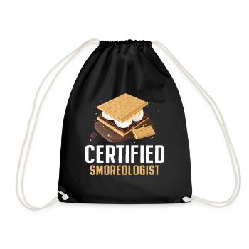 Funny Smores Graham Crackers Marshmallow Smores - Drawstring Bag - black - Front