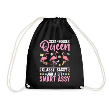 Scrapbooker Queen Funny Crafting Hobbyist - Drawstring Bag - black - Front