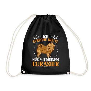 Talk only to Eurasier Eurasian Spitz - Drawstring Bag - black - Front