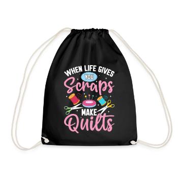 Quand la vie vous donne des restes, faites des courtepointes drôles - Sac de sport léger - noir - Devant