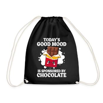 Today's Good Mood Is Sponsored By Funny Chocolate - Drawstring Bag - black - Front