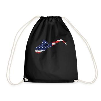 Saxophones American Flag - Drawstring Bag - black - Front