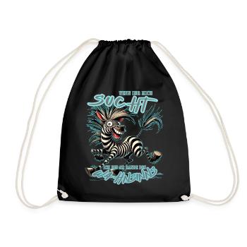 Zèbre Si tu me cherches Folie - Sac de sport léger - noir - Devant